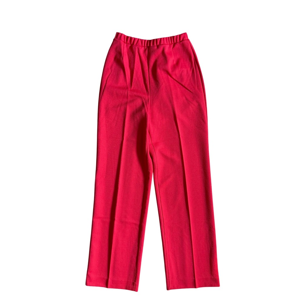Vintage Devon Red High Waisted Straight Leg Knit Pants ILGWU Union‎ Made Size 10